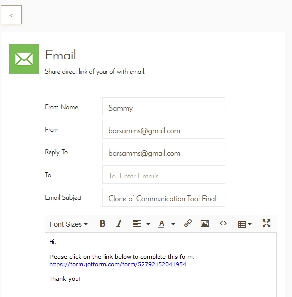 How to send a form using Email link Image 3 Screenshot 62