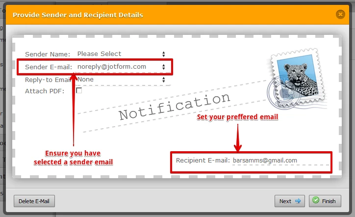 change the email address forms are sent to Image 3 Screenshot 62