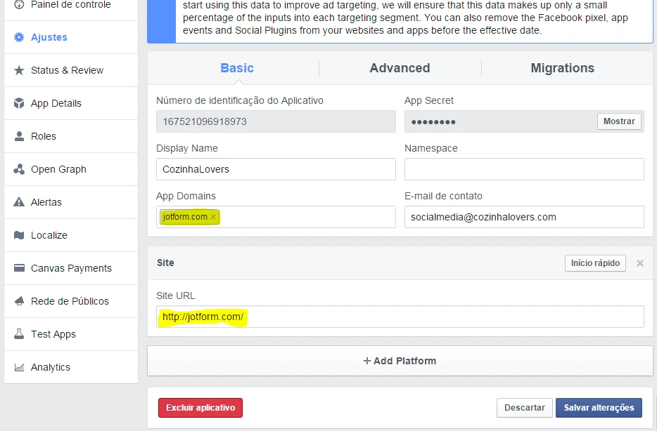 Error with Fit Forms   Facebook   Given URL is not allowed by the Application configuration Image 3 Screenshot 62