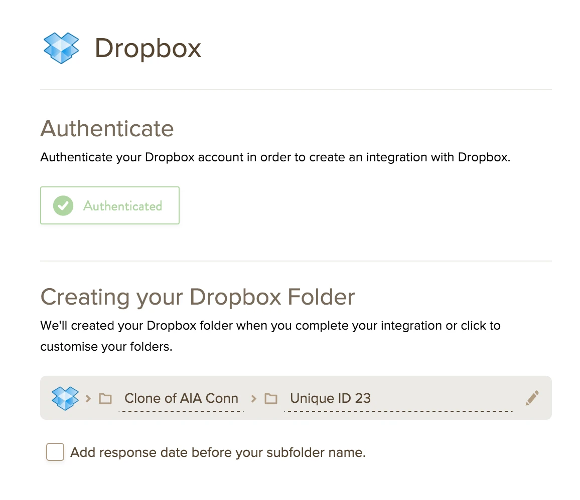 DropBox Integration: Request to reinstate the ability to add Extended Folder Name on integration Screenshot 82