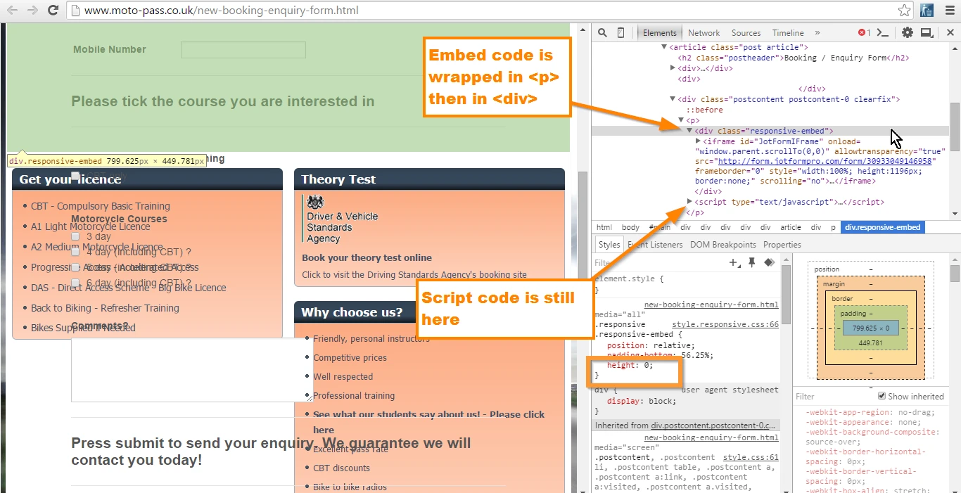iframe embedded form is covered by other page elements when viewed on mobile/responsive Image 1 Screenshot 20