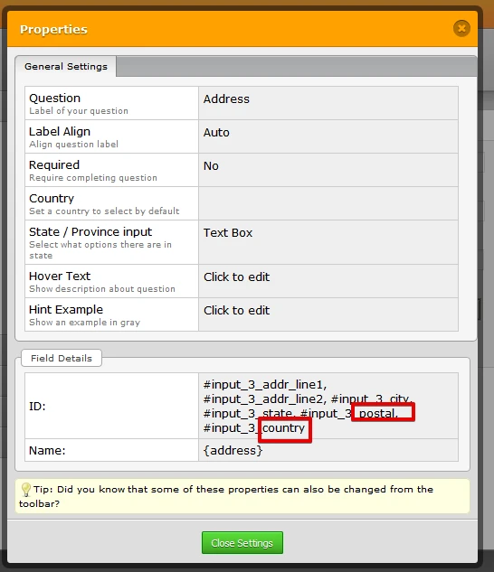 How do I pull selected sub fields from the address input section? Image 2 Screenshot 41