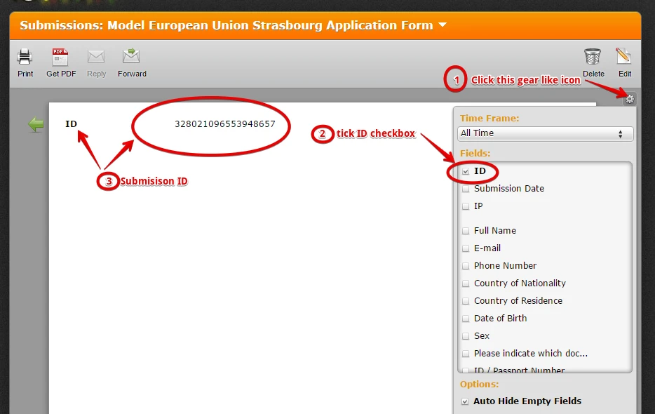Where to enable Form Submission ID? Image 1 Screenshot 20