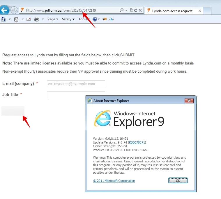 Submit button not functioning in IE9 Image 1 Screenshot 20