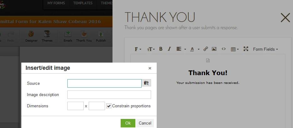 How can I upload my Logo image to the Thank You page? Image 1 Screenshot 30