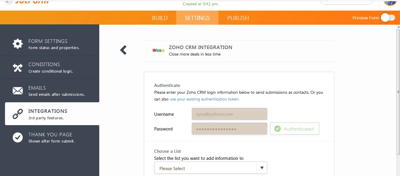 Zoho Integration: Invalid Authentication Image 10