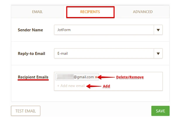 How can I change the email address to receive email notifications when forms are submitted? Image 10