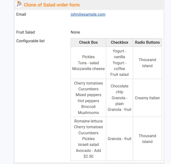 Creating multiple ordering form Image 21