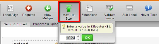 when I submit a document it says: File size cannot be bigger than: 1024Kb Screenshot 20