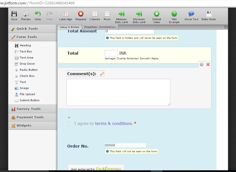 Payment integration between JotForm and PayUMoney Image 1 Screenshot 20