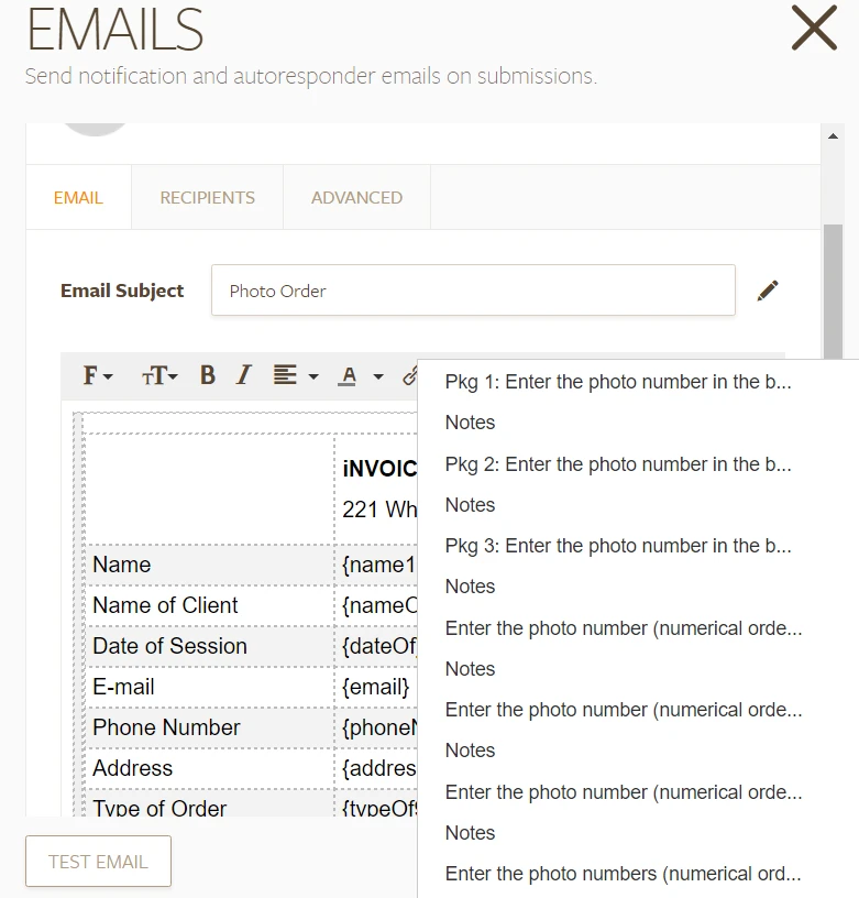 Email form fields   missing fields in drop down Image 1 Screenshot 20
