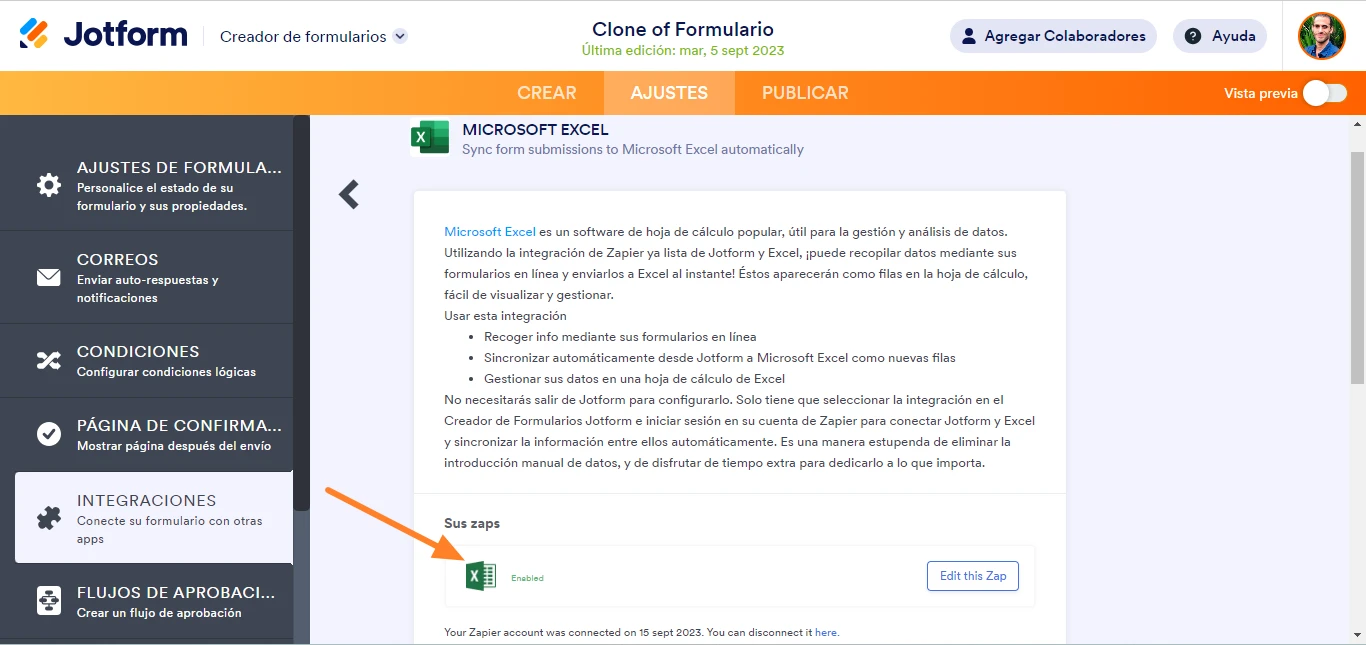 Conectar formulario con Excel online Image 3 Screenshot 62