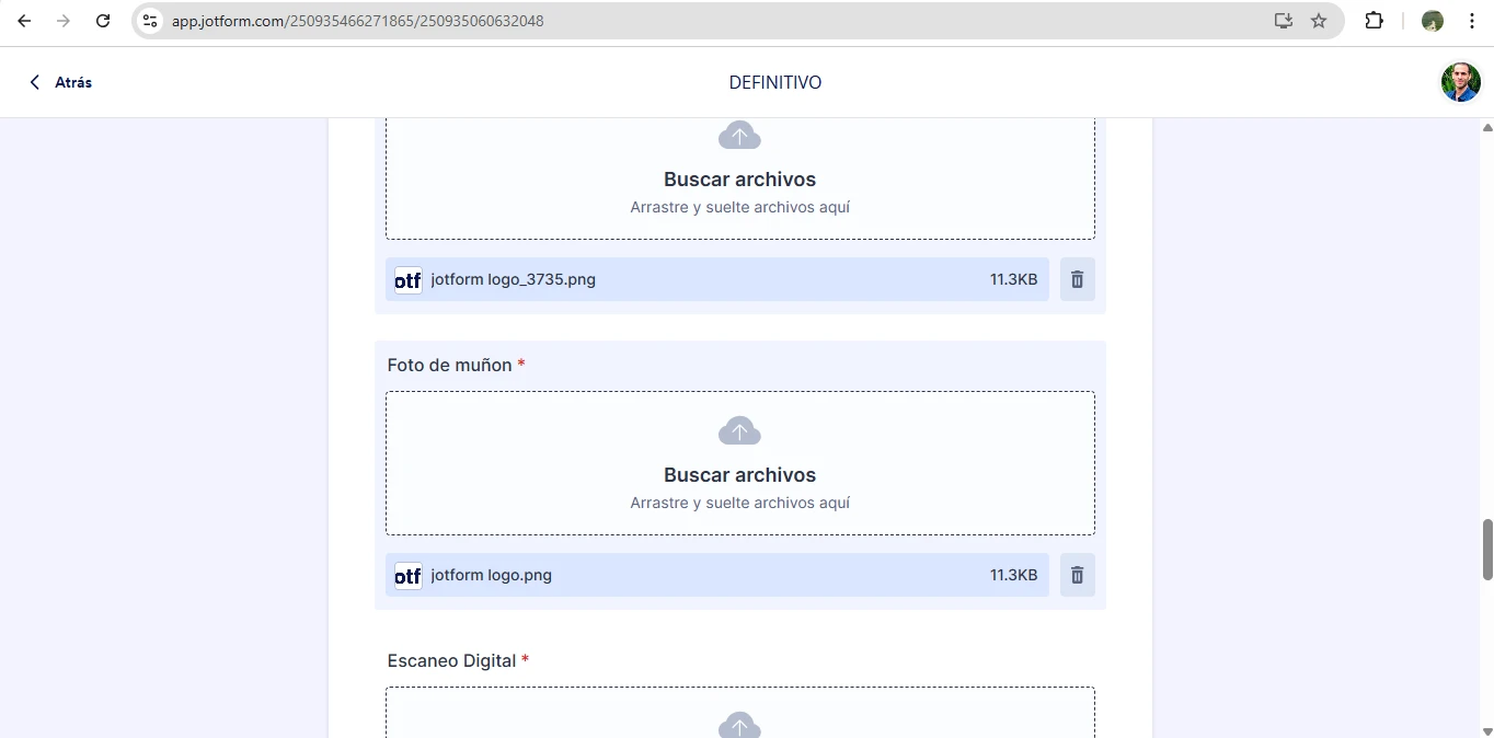 Elemento de carga de archivos no funciona en mi formulario Image 1 Screenshot 20
