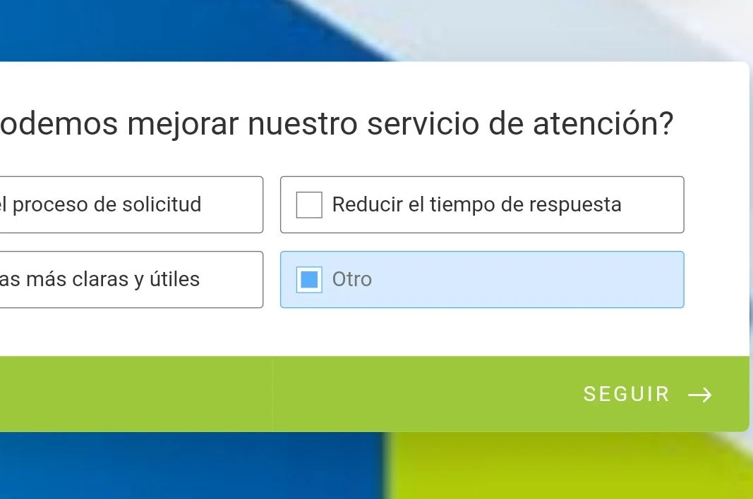 Formulario tipo Tarjeta: Opción múltiples Otros no permite escribir Image 1 Screenshot 20