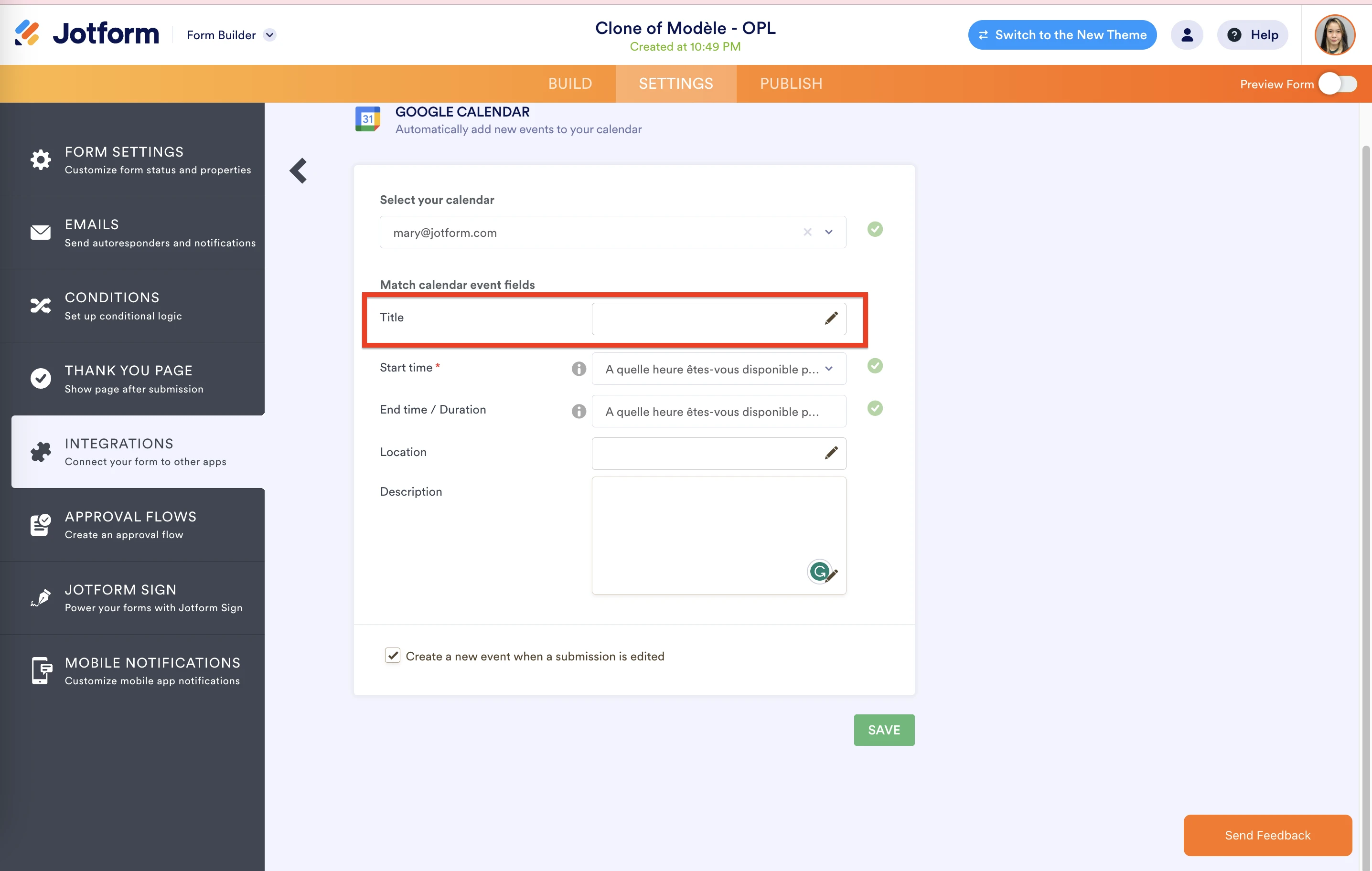 How to add Form Title in Google calendar integration Image 2 Screenshot 41