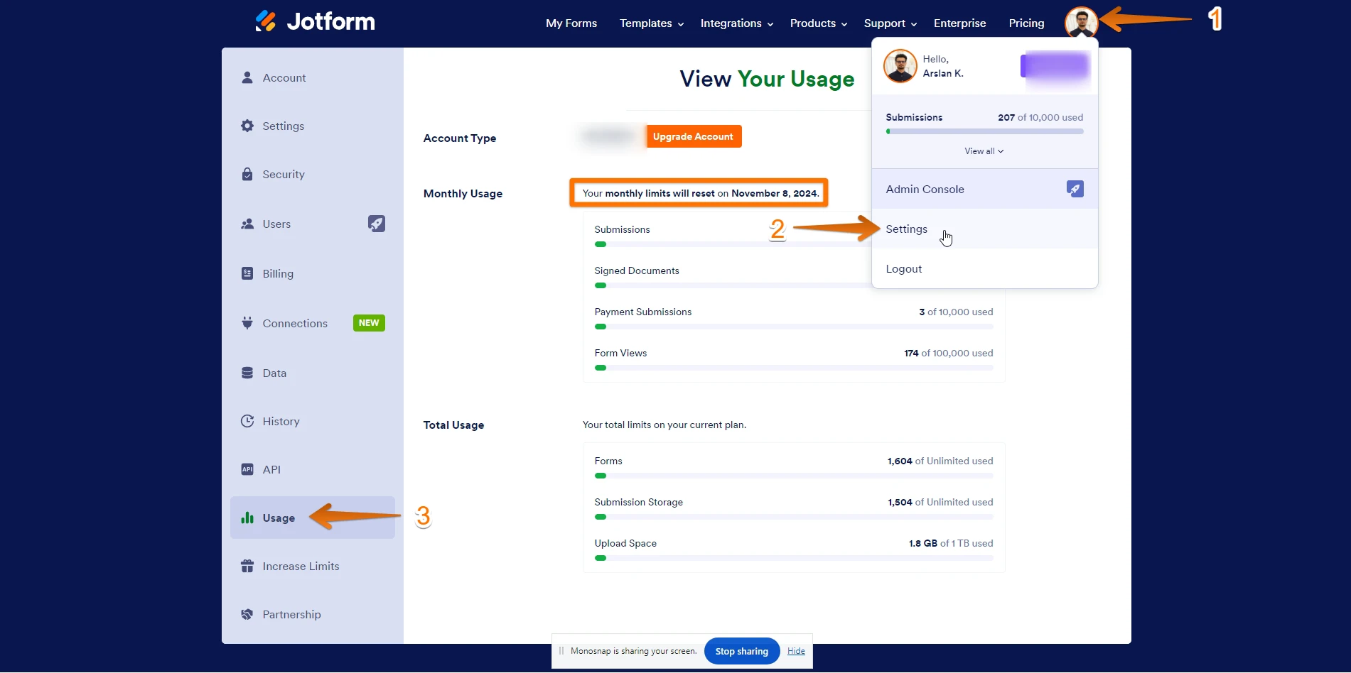 Atualização da conta, mas o limite mensal não é redefinido Image 1 Screenshot 20
