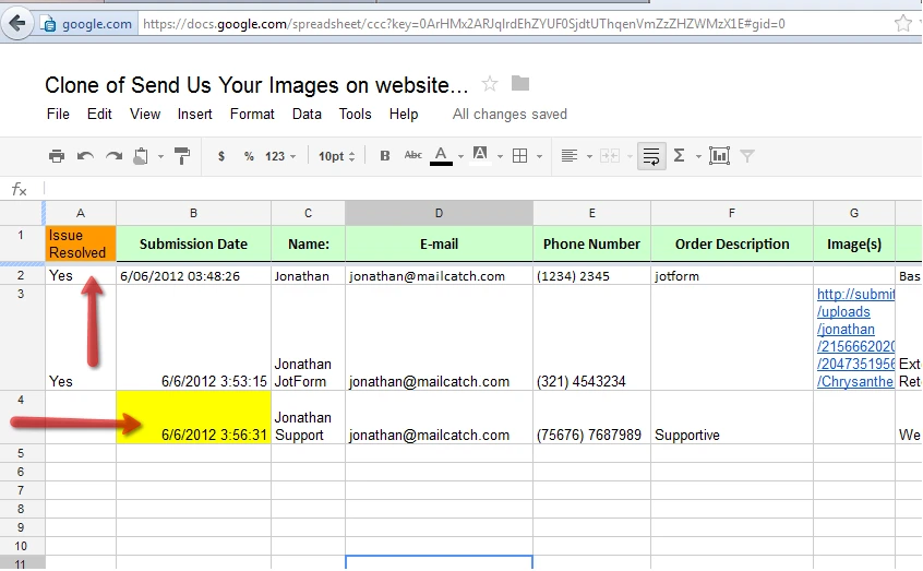 Google Spreadsheet submissions   can I add columns and rows? Image 1 Screenshot 20