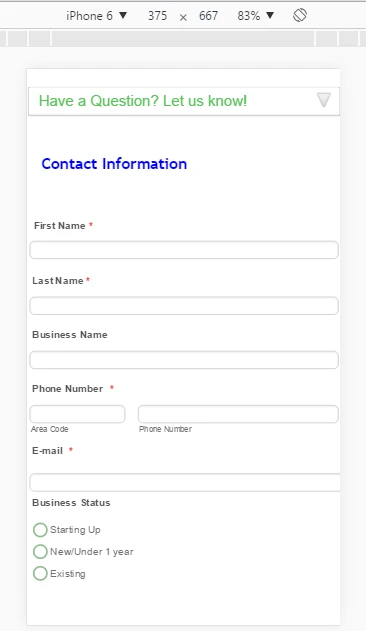 My form is not mobile responsive Image 1 Screenshot 20