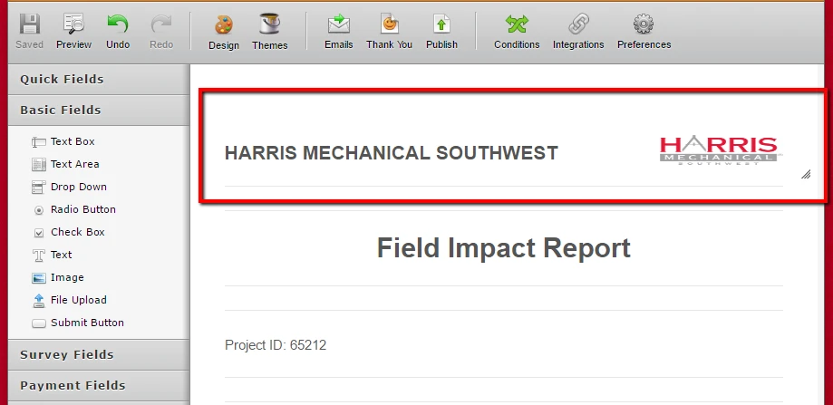 Header and Logo not showing in submission report Image 2 Screenshot 51