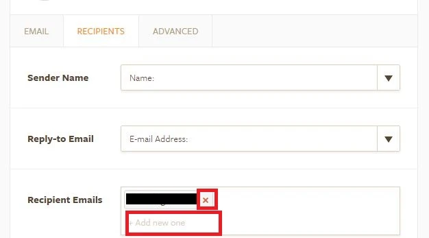 Can I change the email to where the form will be sent (it will be different from my account email)? Image 1 Screenshot 20