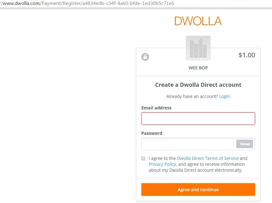 Form integrated with Dwolla is not working Image 1 Screenshot 20