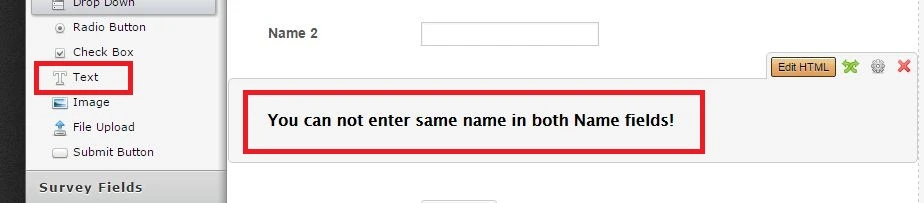 How I can prevent two spaces are filled with the same name on the form? Image 1 Screenshot 30