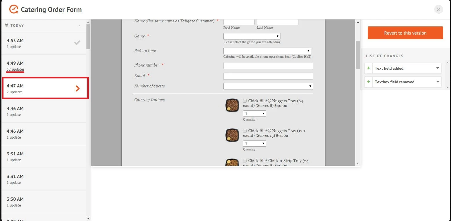 Wrong version of the form is auto saved Image 1 Screenshot 20