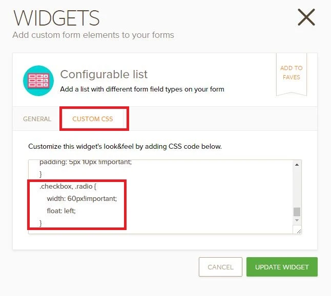 Help needed with CSS for radio buttons in Configurable List widget Image 1 Screenshot 20