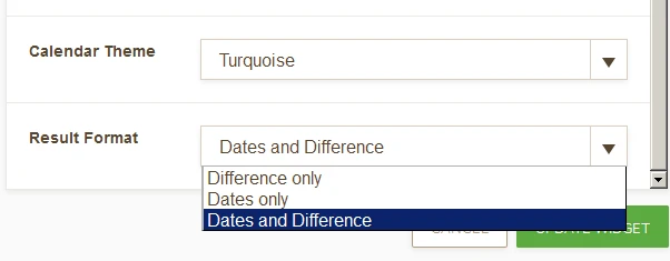Dates Difference widget [Result Format] reports number of days, but not the dates while that is the selected format Image 1 Screenshot 20