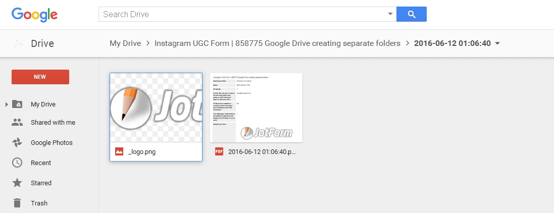 Google Drive integration is creating two folders per submission Image 1 Screenshot 30