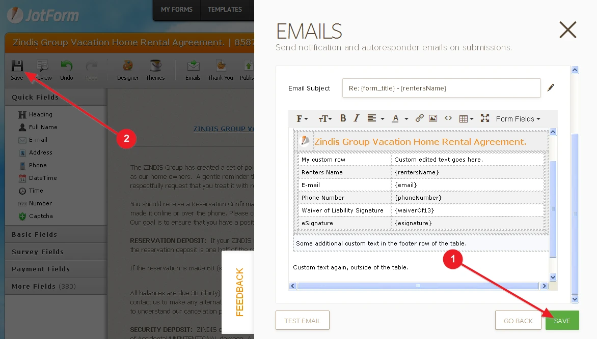 When the form is emailed, the old template is showing up Image 3 Screenshot 62