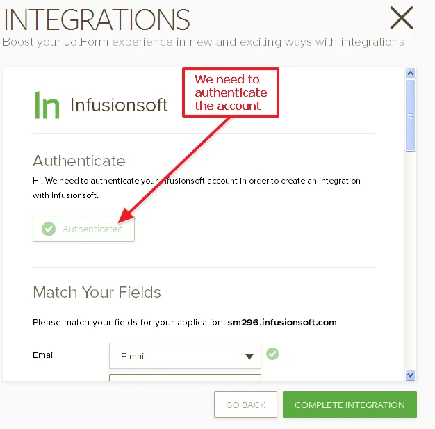 Can you integrate with Infusion Soft? Image 1 Screenshot 61