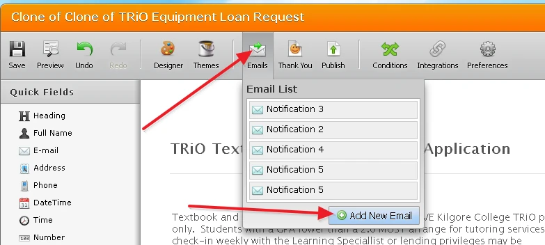 Email Notification: Empty fields are showing in notifications created through the new interface Image 1 Screenshot 50