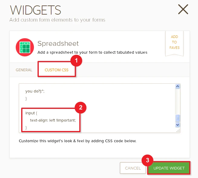 How to align text in Spreadsheet widget to the left? Image 2 Screenshot 51