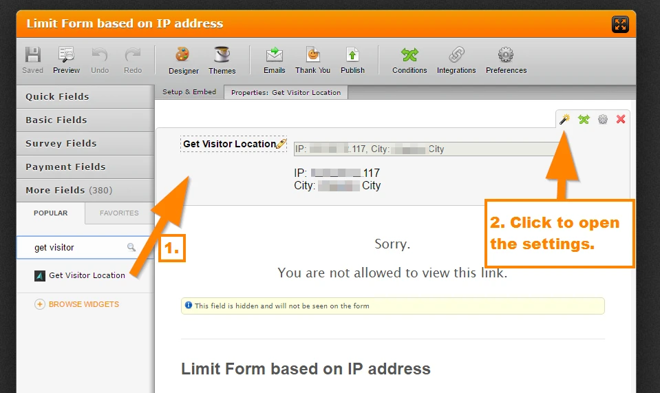 How to make to access the form has been only one unique ip adress? Image 1 Screenshot 110