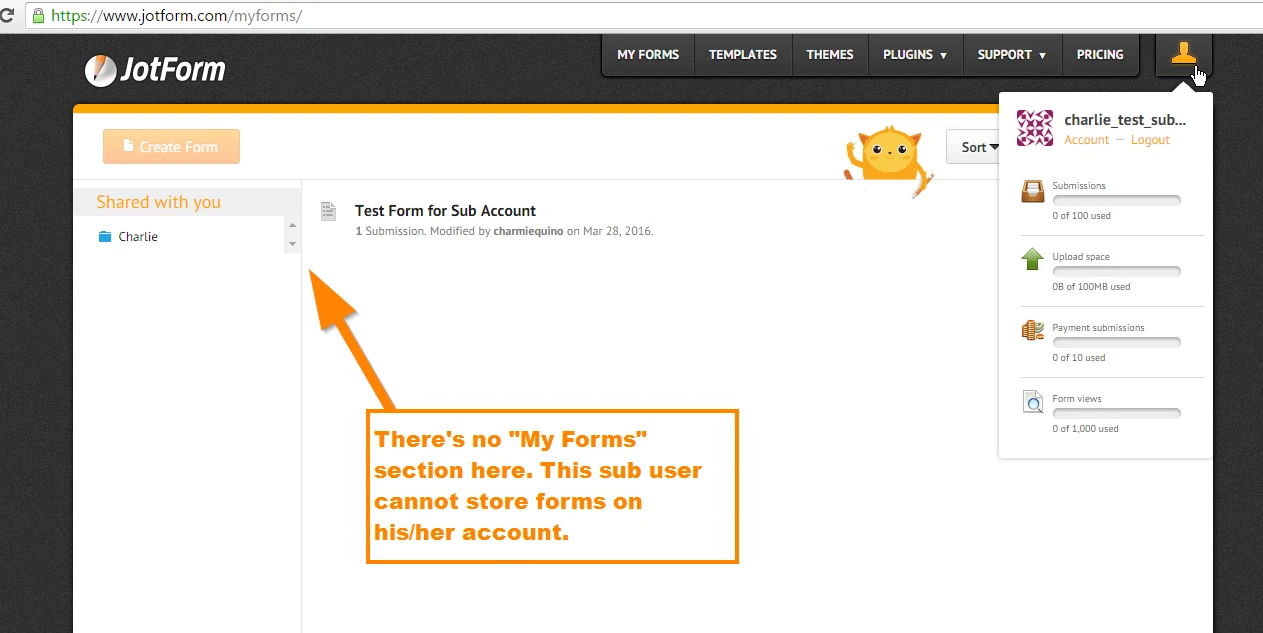 Sharing forms to sub users? Image 1 Screenshot 30