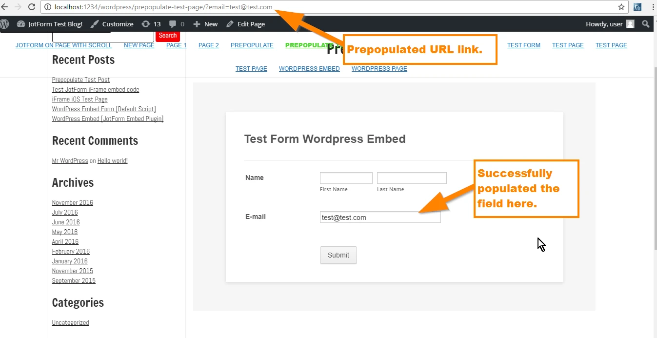 Automatically PrePopulate Embedded Form with Link Image 3 Screenshot 62