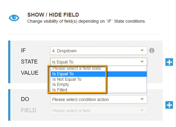 Dropdown Fields: Additional states for IF conditions of dropdown fields Screenshot 41