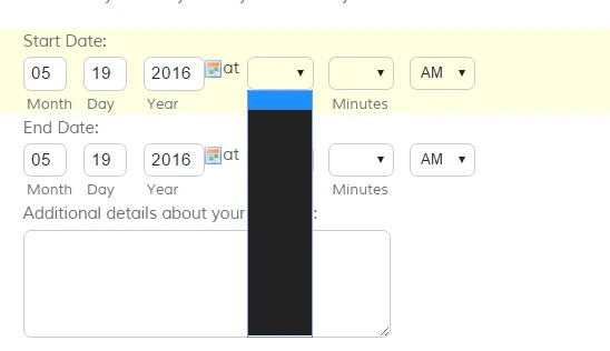 Date Selectors time field appears blank Screenshot 40