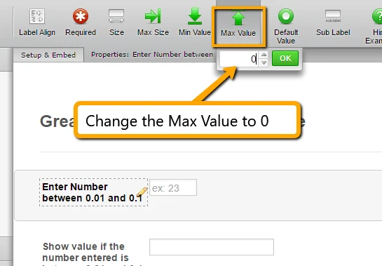 Form Builder: Allow decimal numbers for the Maximum and Minimum Values in the Number Field Screenshot 50