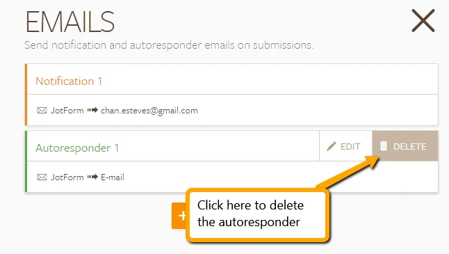 Is there a way that I can stop the e mails from going to customers who submit the form? Image 2 Screenshot 51