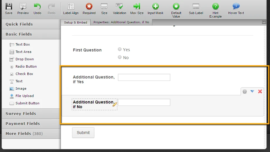 Show Fields If Answered Option is Yes Image 2 Screenshot 61