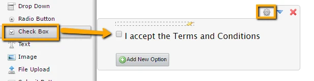 Set Terms & Conditions Widget as selected by default Screenshot 40