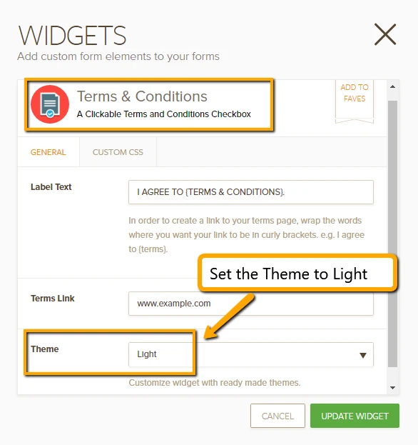 Need simple embed code to stylize Terms & Condition widget w/ automotic check mark Screenshot 51