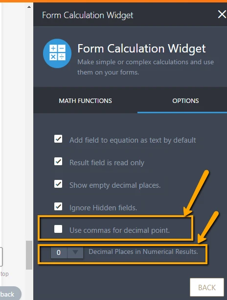 Form Calculation: How can I set the the widget to do not use decimals?  Image 2 Screenshot 51
