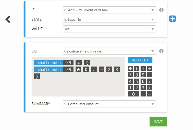 Conditions: How to add option to add credit card processing fee? Image 3 Screenshot 112