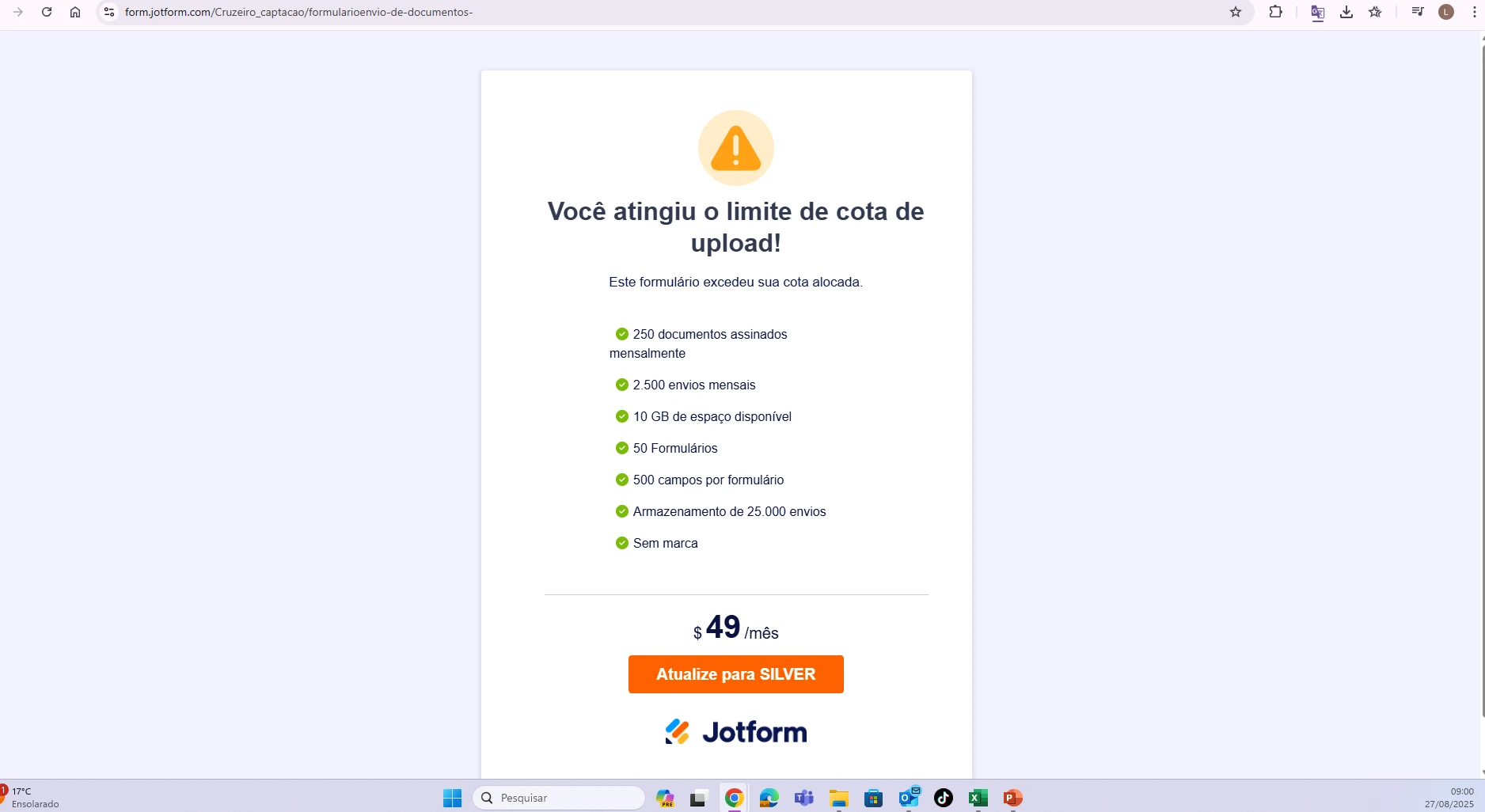 Limite atingido mesmo sem arquivos Image 1 Screenshot 20