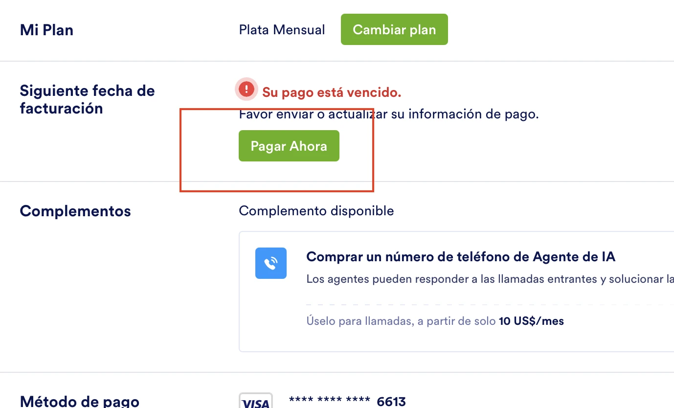 
Facturación: Problemas para actualizar método de pago y pagar plan mensual
Image-1