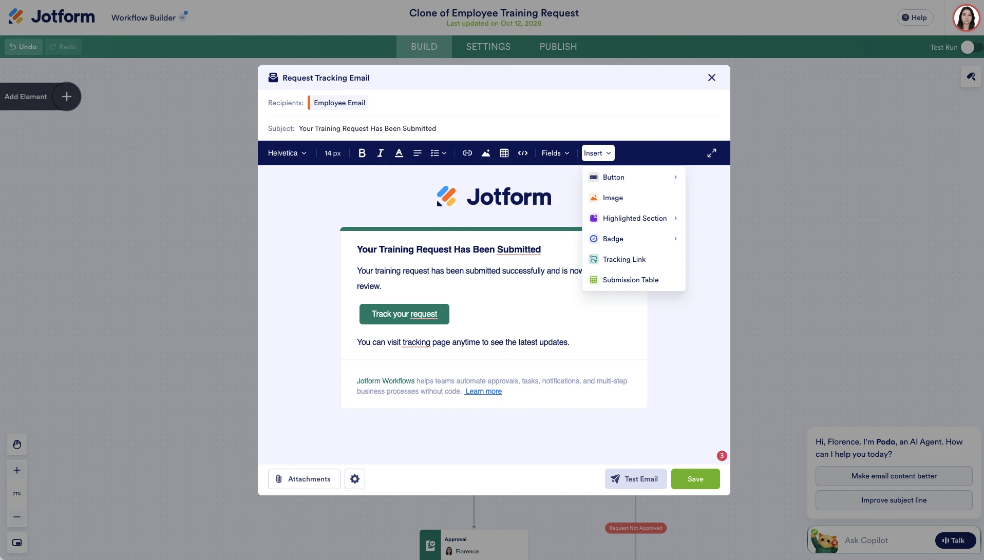 
Jotform Tables: Como personalizar o nome da etapa Em Andamento no fluxo de aprovação
Image-3