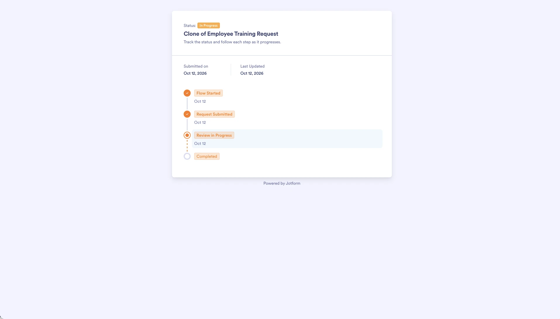 
Jotform Tables: Como personalizar o nome da etapa Em Andamento no fluxo de aprovação
Image-4